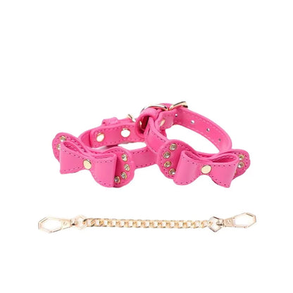 Kawaii Bow Leather Bondage Cuffs (Colors)