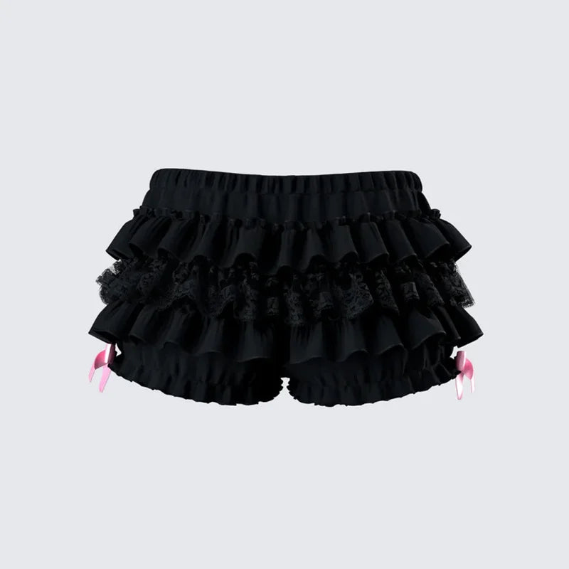 Ruffle Babydoll Shorts with Bows