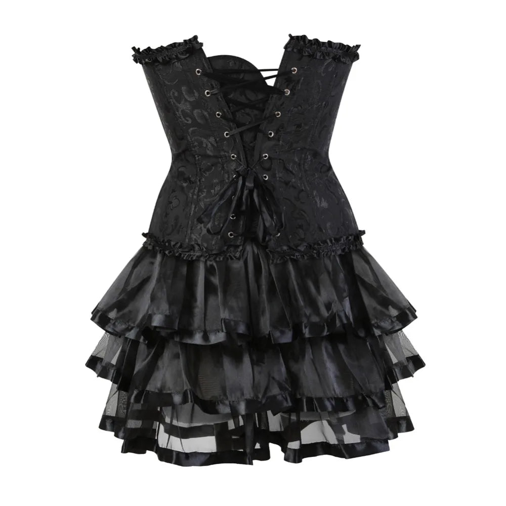 Plus Size Corset Dress & Tutu Skirt Set