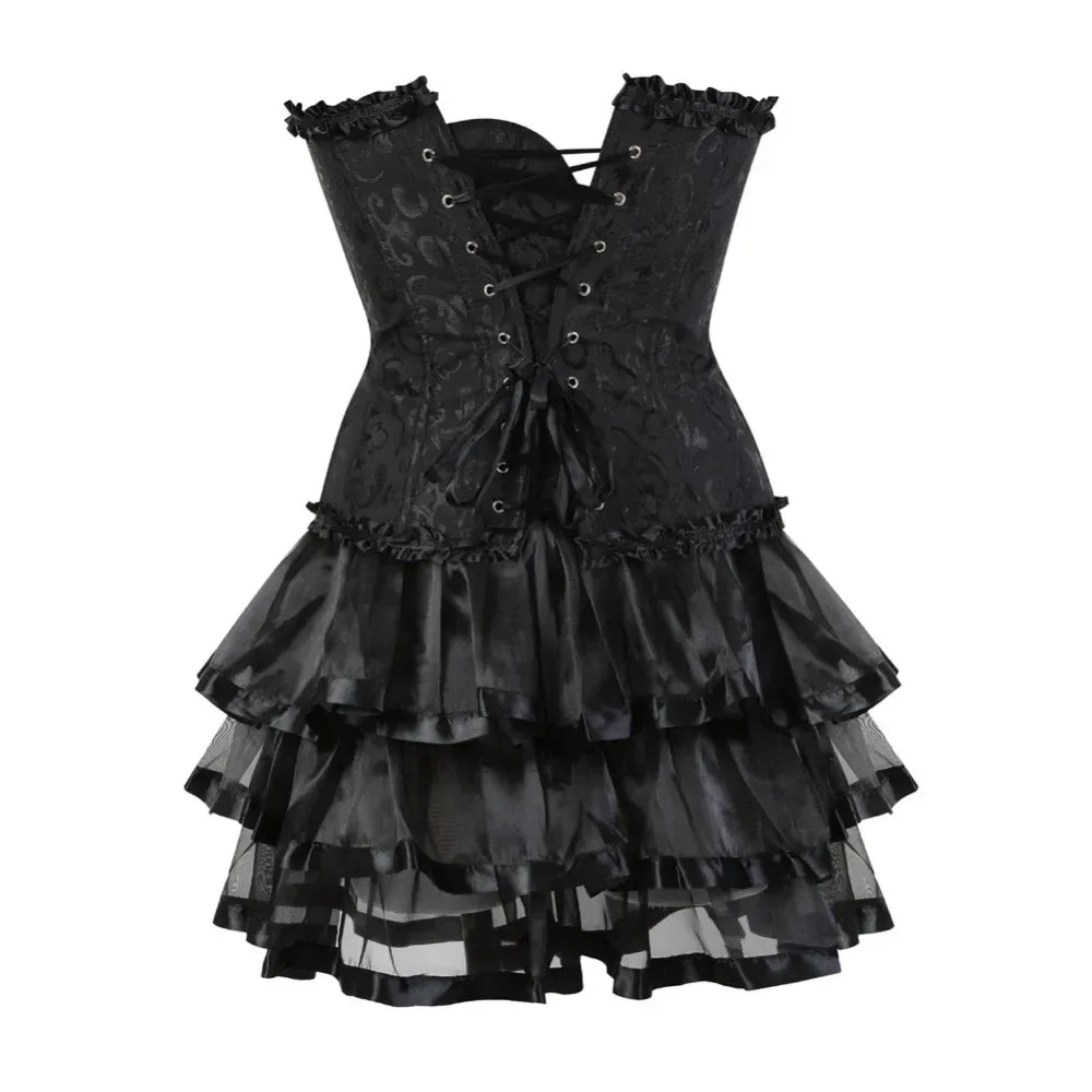 Plus Size Corset Dress & Tutu Skirt Set - Puppy's Aesthetics