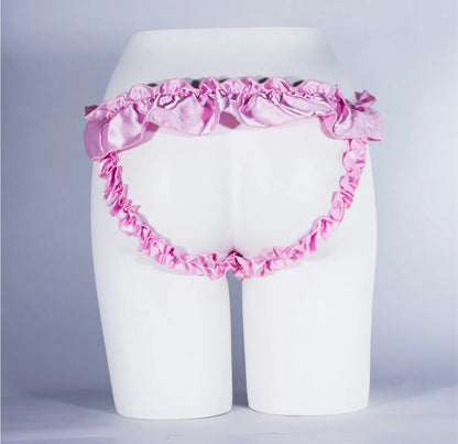 Pink Sissy Chastity Cage Ruffle Panties