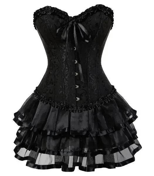 Plus Size Corset Dress & Tutu Skirt Set