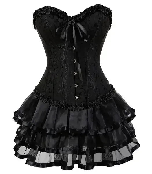 Plus Size Corset Dress & Tutu Skirt Set - Puppy's Aesthetics