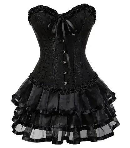 Plus Size Corset Dress & Tutu Skirt Set - Puppy's Aesthetics