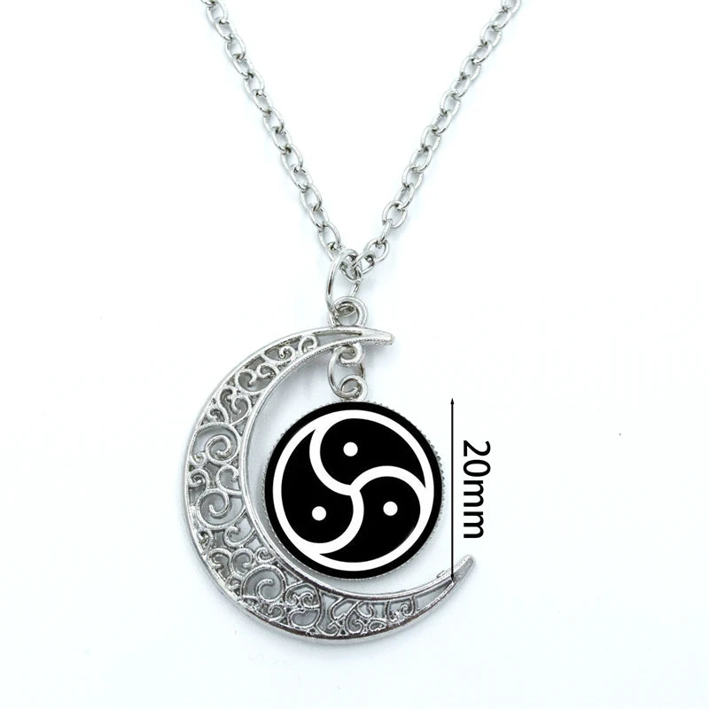 Moonlit Triskelion Pendant Necklace
