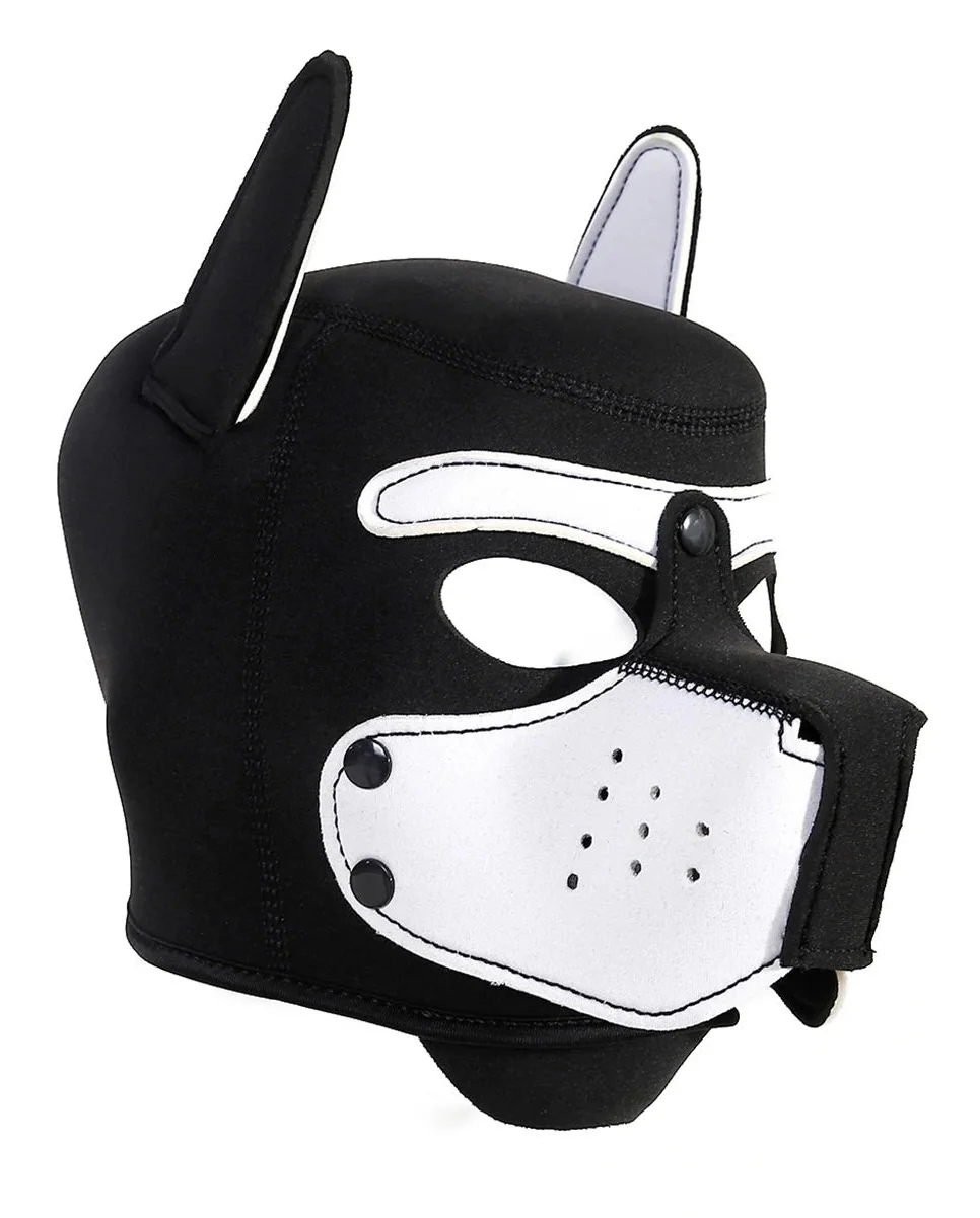 White Neoprene Puppy Play Hood