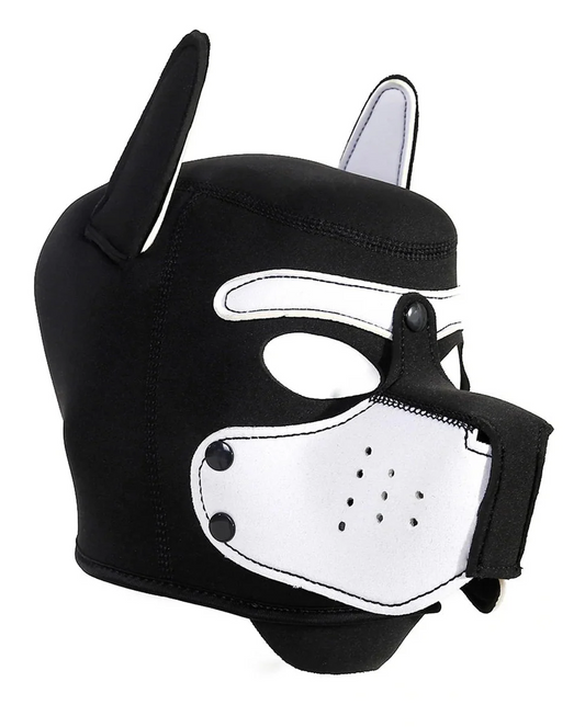 White Neoprene Puppy Play Hood