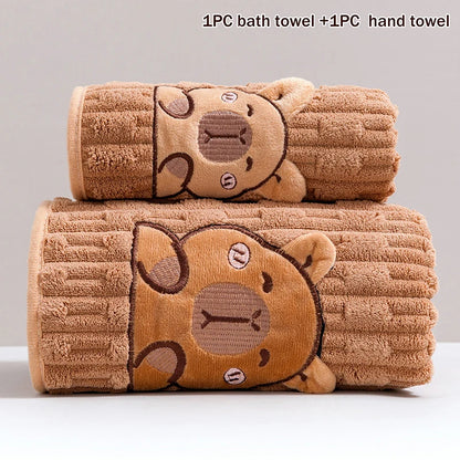 Capybara Cuddle Towel Set (2 Piece)