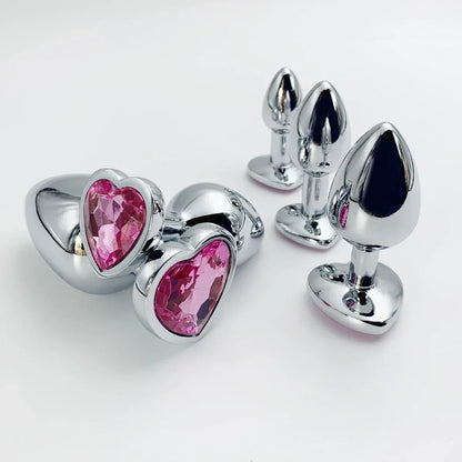Heart Gem Stainless Steel Anal Plug - Puppy's Aesthetics