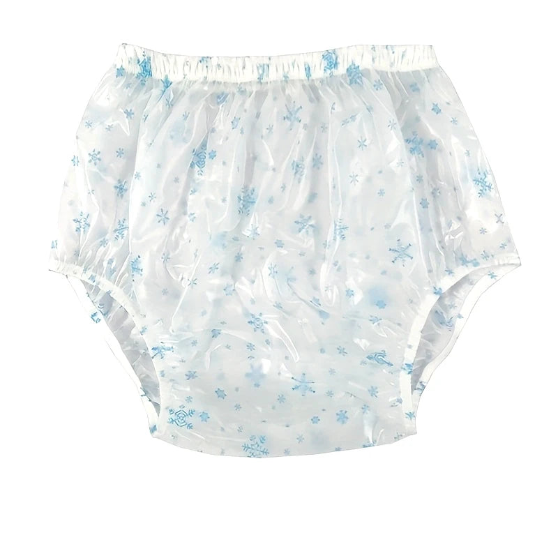 ABDL High Waist Snowflakes PVC Diaper Cover - Puppy's Aesthetics