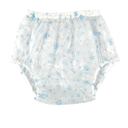 ABDL High Waist Snowflakes PVC Diaper Cover - Puppy's Aesthetics