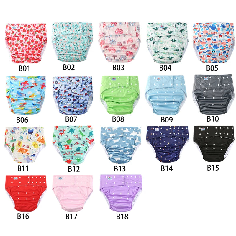 5Pcs Adorable Adult ABDL Cloth Diapers