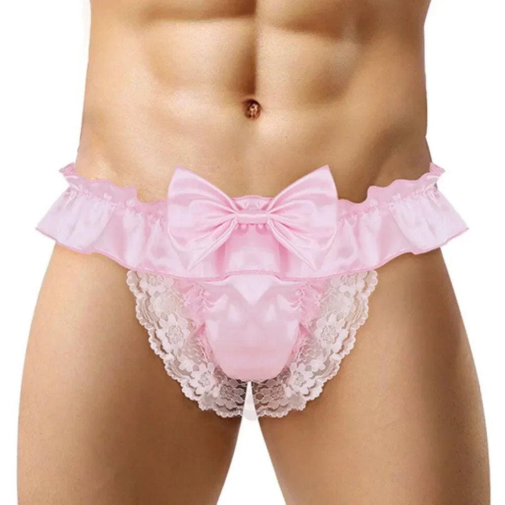 Sugar Kiss Bow Sissy Thong Briefs - Puppy's Aesthetics