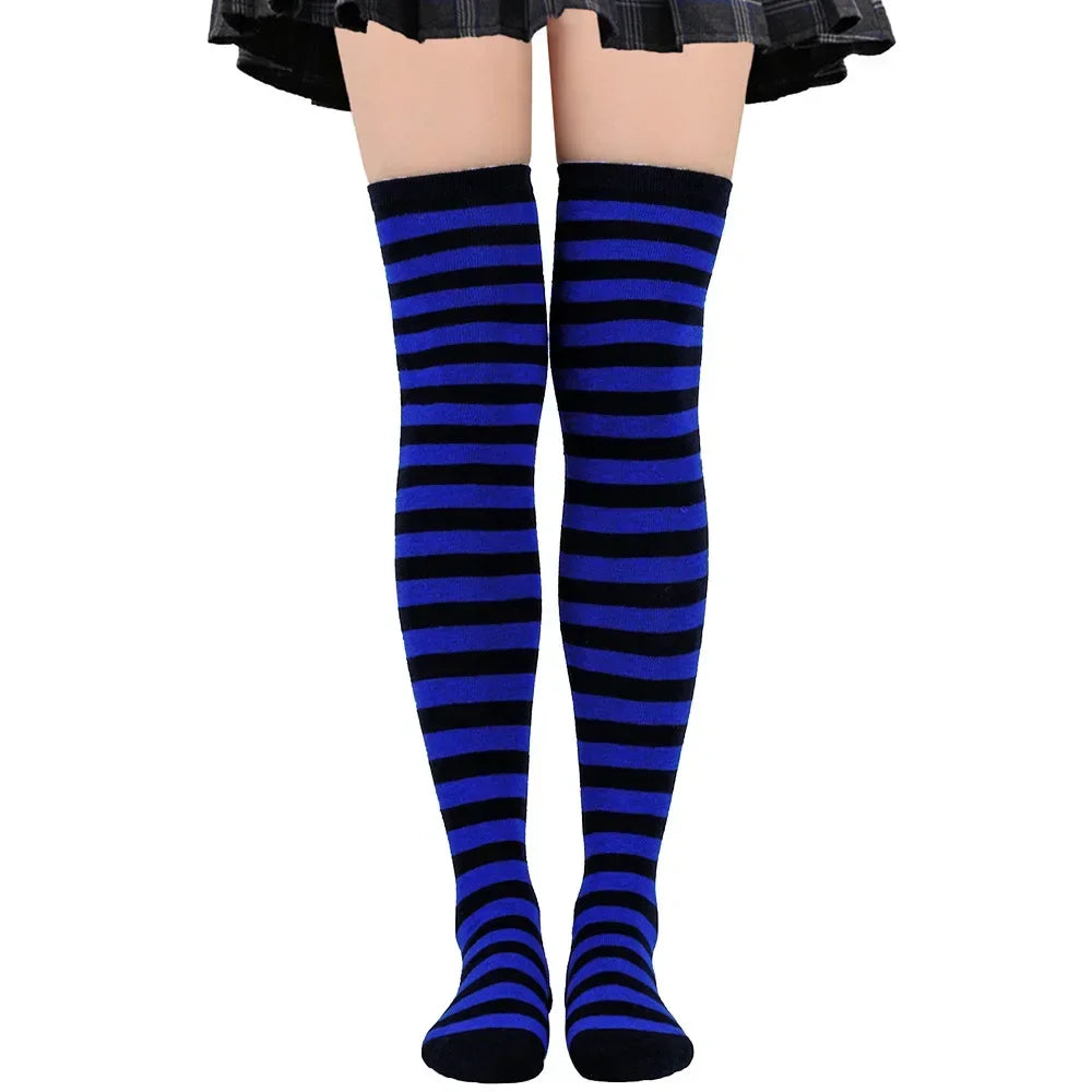 Sweet Stripe Thigh High Stockings (Colors)