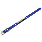 Sissy Rhinestone Blue Leather Collar