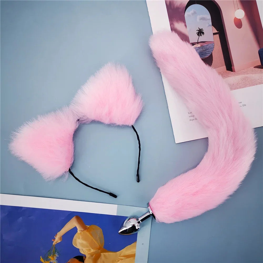 40cm Kawaii Plush Ears & Tail Set (Colors)