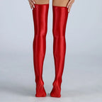Shiny Elastic Knee High Stockings