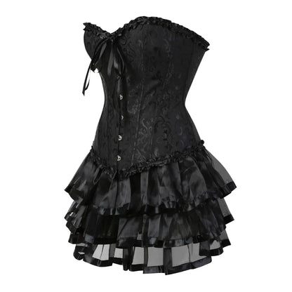Plus Size Corset Dress & Tutu Skirt Set - Puppy's Aesthetics