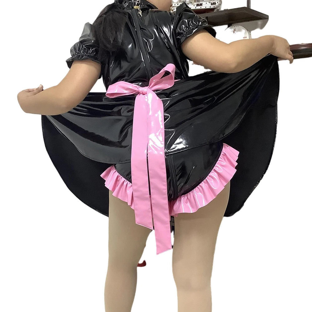 Sissy Lockable PVC Lolita Maid Dress