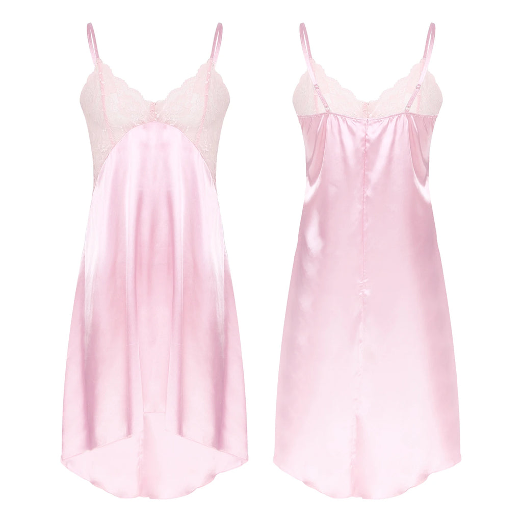 Sissy Lace Dream Satin Nightdress