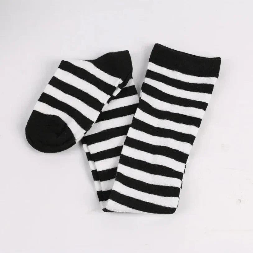 Sweet Stripe Thigh High Stockings (Colors)