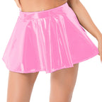 Pink Patent Sissy Maid Suit with Flared Skirt