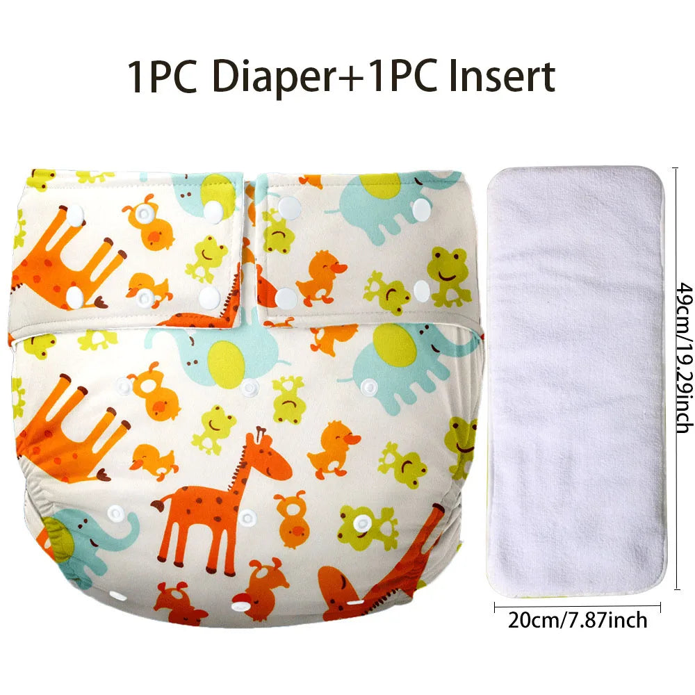 Washable ABDL Cute Cloth Diaper + Insert (Colors)