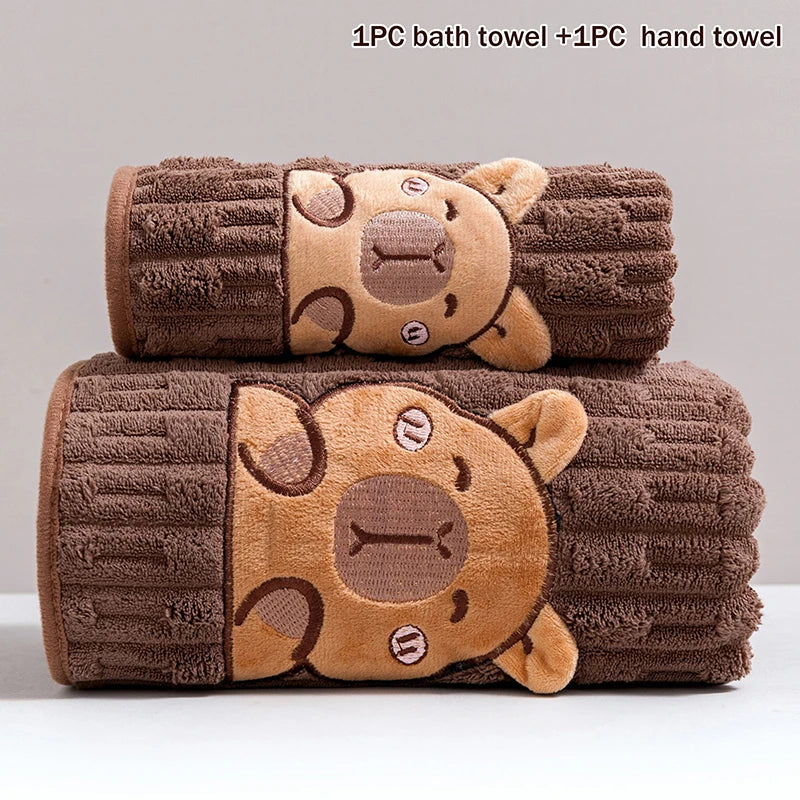 Capybara Cuddle Towel Set (2 Piece)