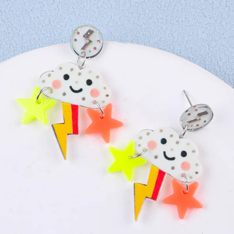 Stormy Skies Rainbow Drop Earrings (Colors) - Puppy's Aesthetics