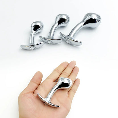 Gem Base Sleek Tapered Stainless Steel Anal Plug - Puppy's Aesthetics