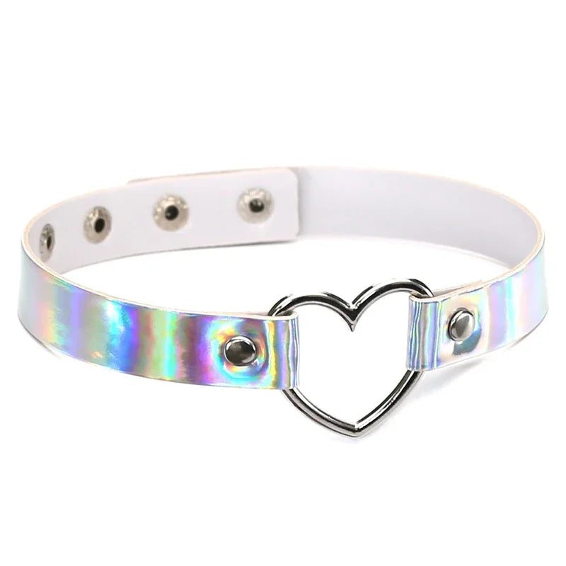 Sweetheart Holographic Heart Collar