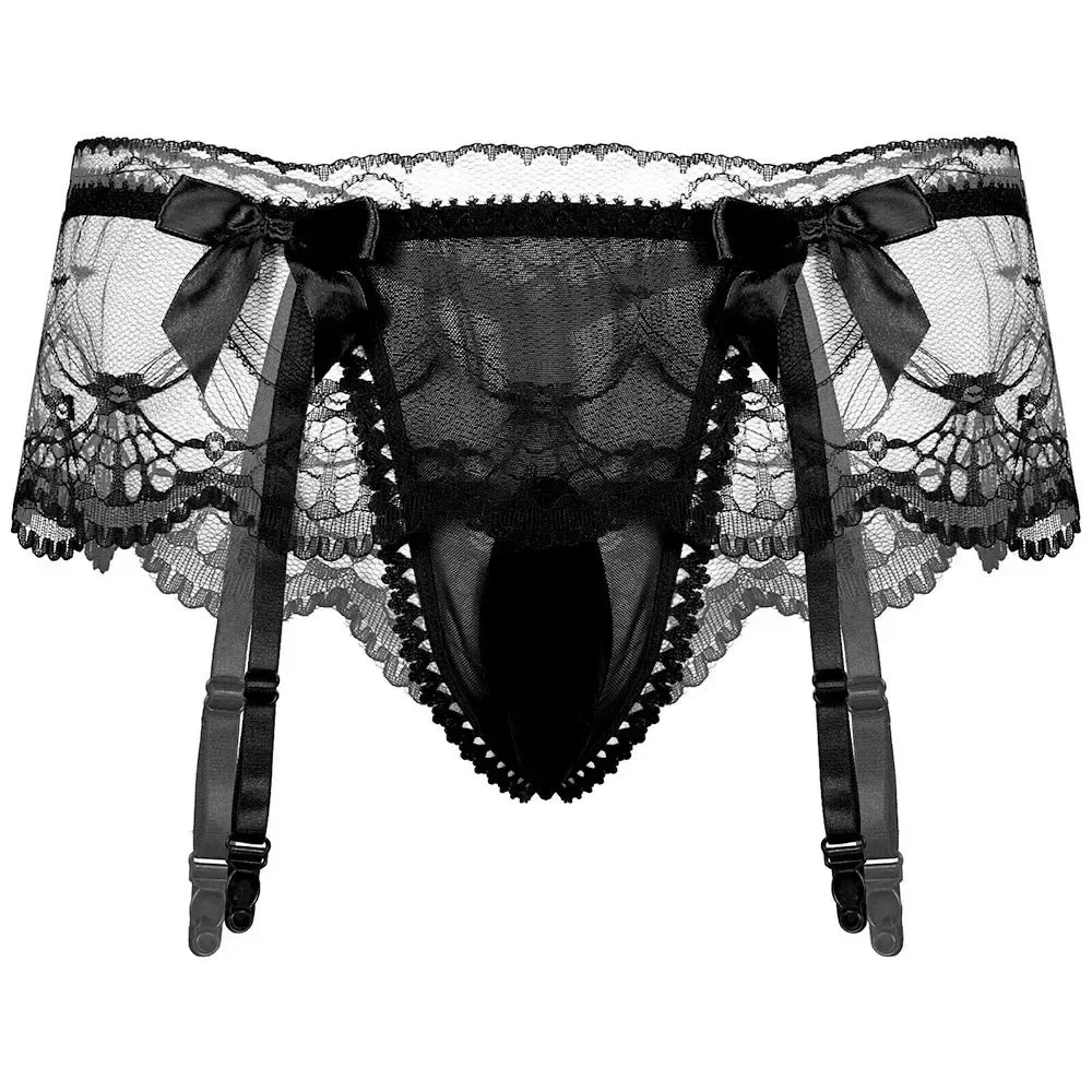 Sissy Lace Panties – Bowknot Briefs Garter - Puppy's Aesthetics