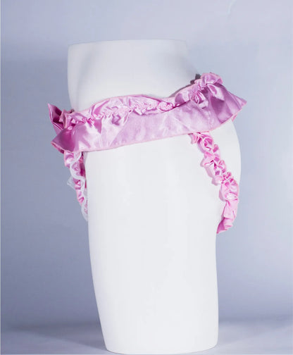 Pink Sissy Chastity Cage Ruffle Panties
