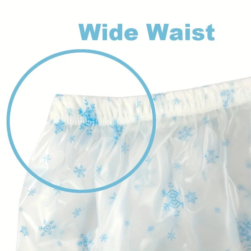 ABDL High Waist Snowflakes PVC Diaper Cover - Puppy's Aesthetics