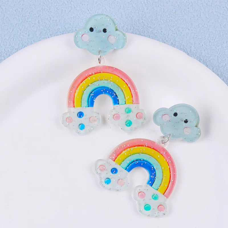 Stormy Skies Rainbow Drop Earrings (Colors) - Puppy's Aesthetics