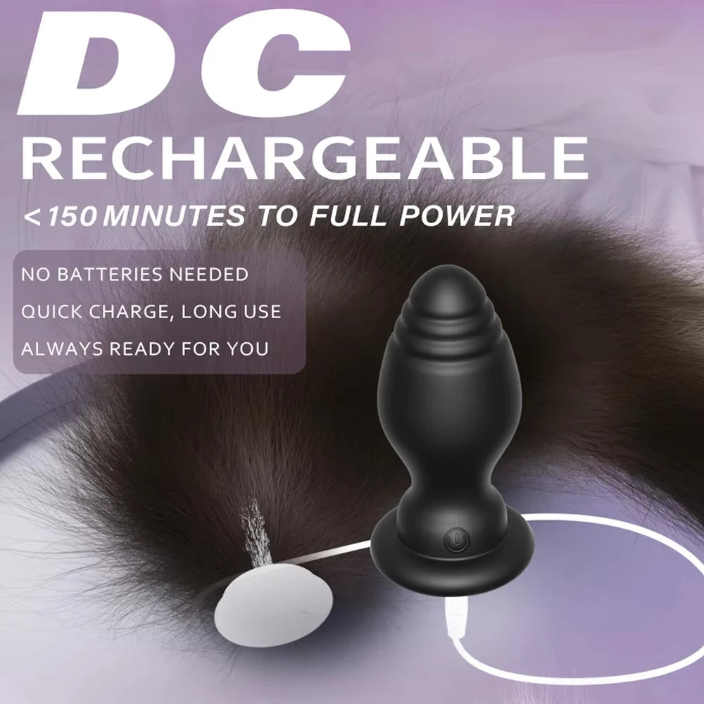 Vibrating Soft Petplay Anal Tail
