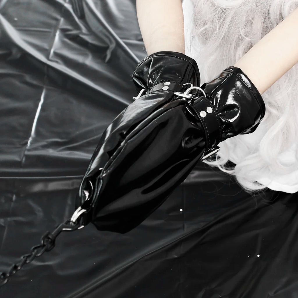 Patent Leather BDSM Mittens Dog Paw Gloves