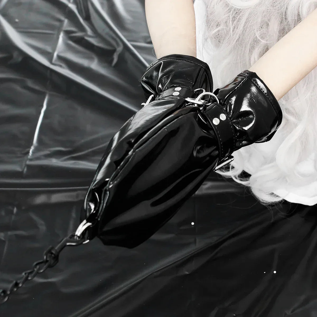 Patent Leather BDSM Mittens Dog Paw Gloves - Puppy's Aesthetics