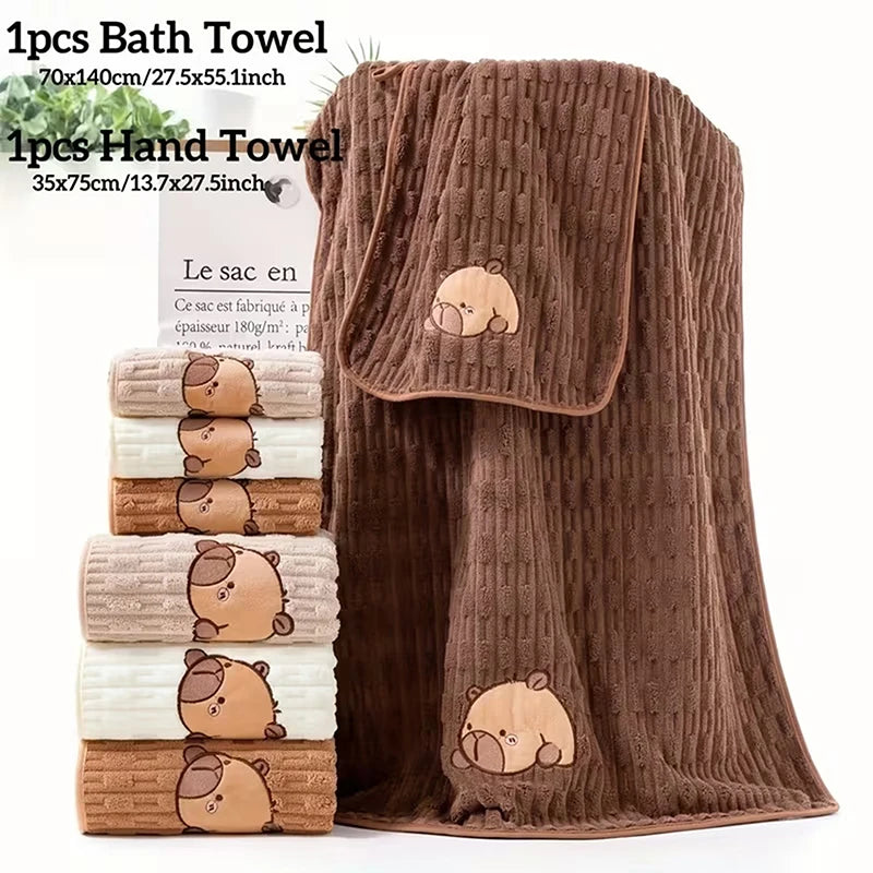 Capybara Cuddle Towel Set (2 Piece)