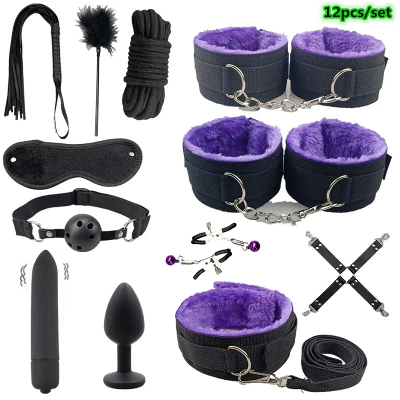 Adult BDSM Erotic Bondage Kit (Colors)