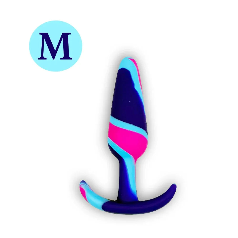 Swirl Colored Silicone Training Plug - Puppy's Aesthetics