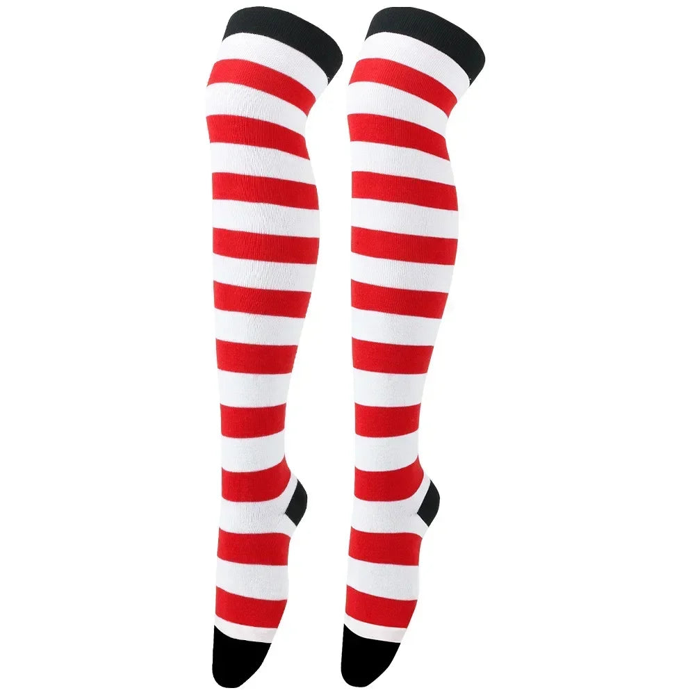 Sweet Stripe Thigh High Stockings (Colors)