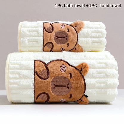 Capybara Cuddle Towel Set (2 Piece)