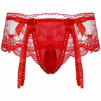 Sissy Lace Panties –  Bowknot Briefs Garter
