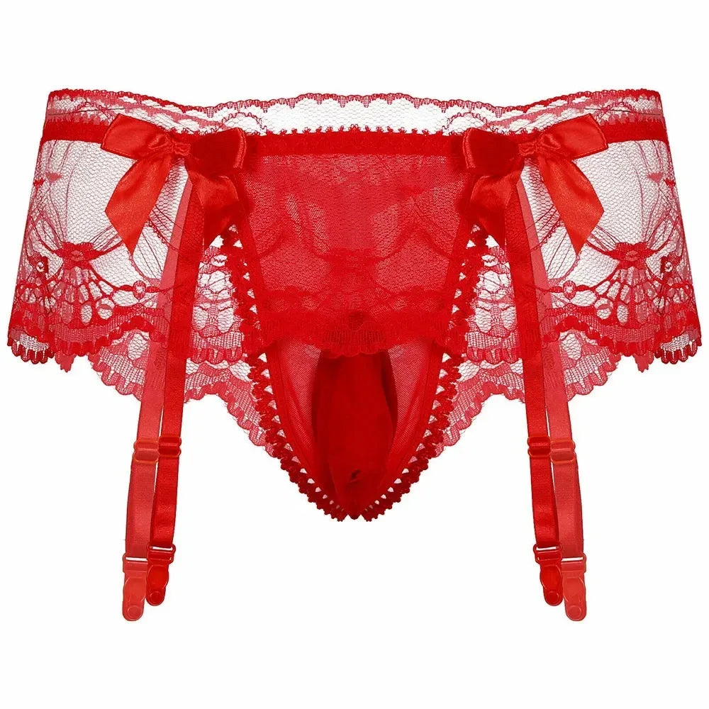 Sissy Lace Panties – Bowknot Briefs Garter - Puppy's Aesthetics