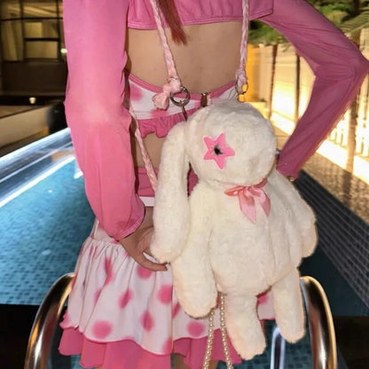 Sweet Star Plush Bunny Backpack