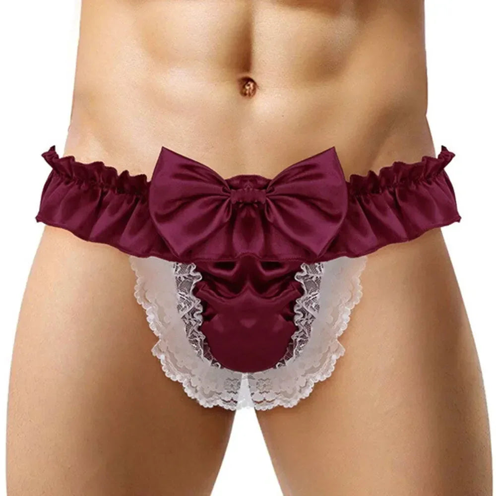 Sugar Kiss Bow Sissy Thong Briefs - Puppy's Aesthetics
