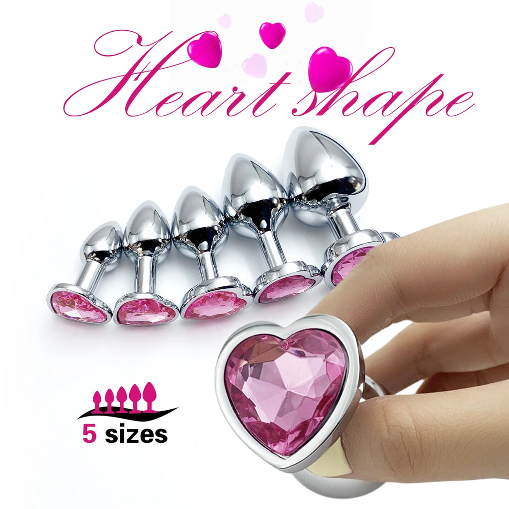 Heart Gem Stainless Steel Anal Plug