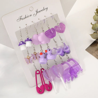 Cute Purple Kawaii Earrings