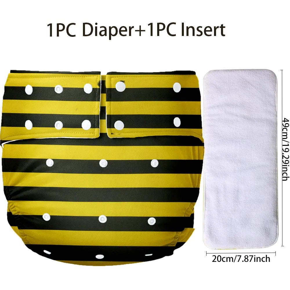 Washable ABDL Cute Cloth Diaper + Insert (Colors)